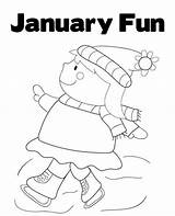 Coloring January Pages Winter Print Popular sketch template