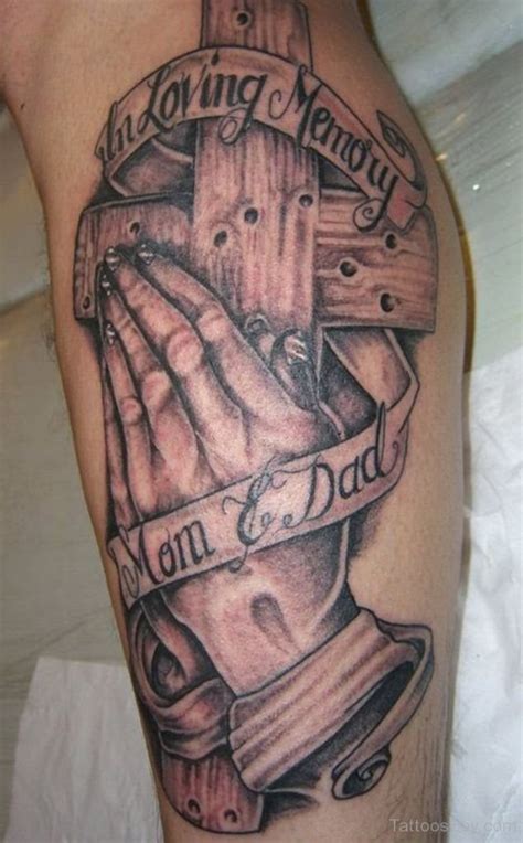 Praying Hands And Cross Tattoo Tattoos Designs