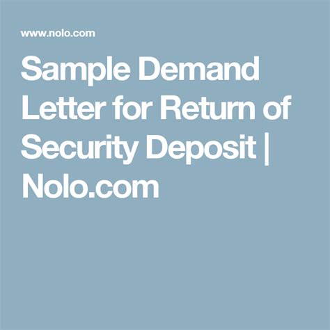 sample demand letter  return  security deposit nolocom