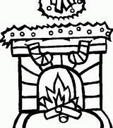 Fireplace Coloring Pages Colouring Kids sketch template