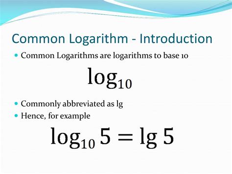 logarithm common  natural logarithms powerpoint  id