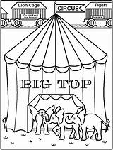 Circus Pages Coloring Printable Tent Popcorn Kids Colouring Book Color Getcolorings Popular Coloringhome Big Top Print Library Clipart sketch template