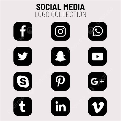 social media collection vector design images social media black icons collection social icons