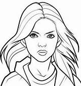 Coloring Face Pages Girl Portrait Kids Hunger Games Human Drawing Printable Woman People Faces Girls Color Realistic Underwood Carrie Print sketch template