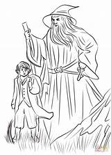 Gandalf Coloring Bilbo Pages Grey Hill Over Lord Rings Template sketch template