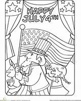 Coloring July Parade Pages Fourth 4th Printable Colouring Color Education sketch template