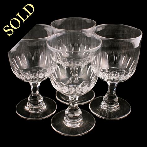 antique wine glasses four 19th century glass rummers
