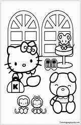 Kitty Hello Friends Pages Coloring Color Adults Coloringpagesonly sketch template