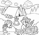 Coloring Pages Fishing Scouts Boy Hiking Camping Going Scout Cub Summer Kids Color Tocolor Print Man Colouring Printable Sheets Getcolorings sketch template