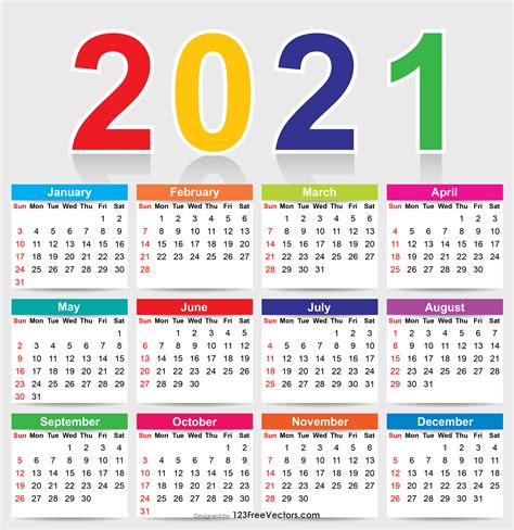 colorful  calendar vector
