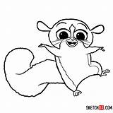 Madagascar Mort Draw Drawing Easy Characters Sketchok Drawings Paintingvalley Step sketch template
