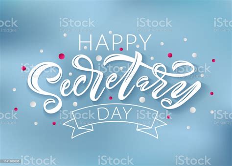 happy secretary day hand lettering vector illustration 24