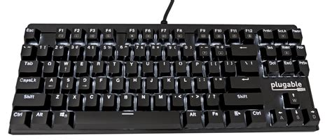 plugable performance tkl mechanical keyboard compact mechanical keyboard  adjustable white