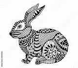 Zentangle Lapin Colorier sketch template