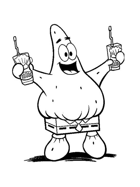 patrick star coloring page funny coloring pages