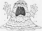 Slime Monster Dribbble Drawing Pencil sketch template