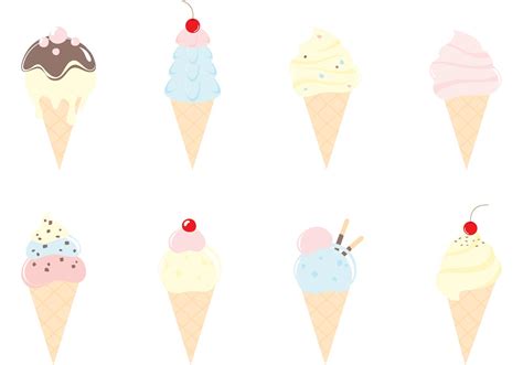 ice cream cone vector pack  vector art  vecteezy