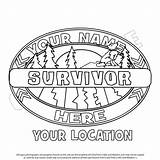 Survivor Pages Colouring Theme Logo Clipart Party Coloring School Camping Clip Show Printable Survival Games Board Classroom Camp Cliparts Crafts sketch template