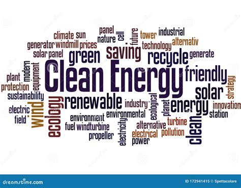clean energy word cloud concept  stock illustration illustration