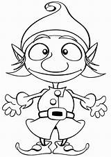 Elf Coloring Pages Cartoon Print sketch template