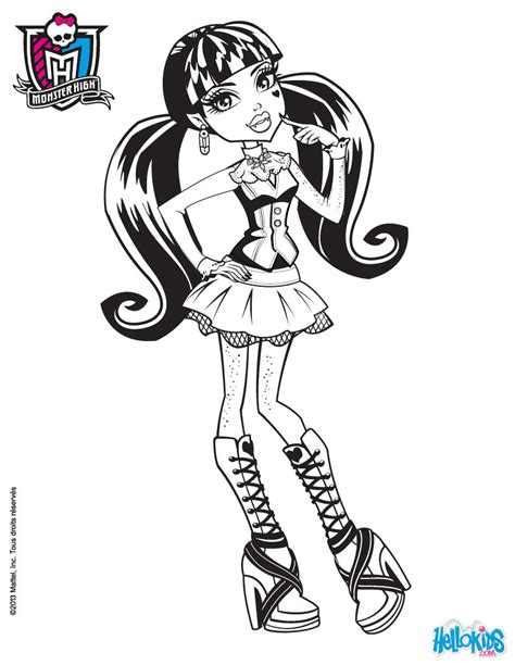 draculaura  long bunches coloring pages hellokidscom