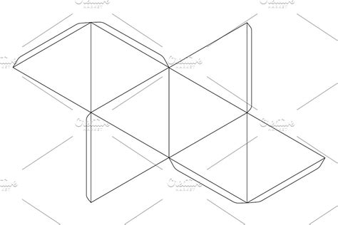 paper octahedron template pre designed photoshop graphics creative
