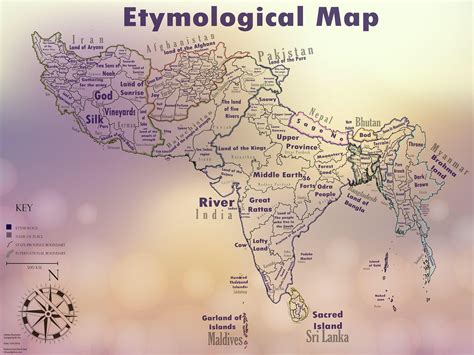 etymology map   indian subcontinent   theme  middle earth including iran