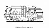 Garbage Truck Contour sketch template