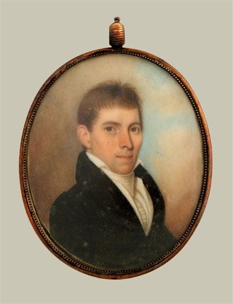 antique portrait miniature   young gentleman   oval picture