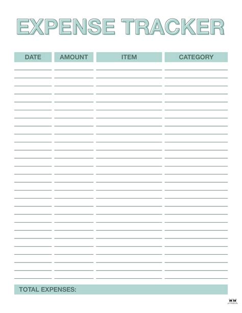 business expense tracker printable