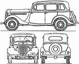 Gaz Blueprints 1940 Sedan sketch template