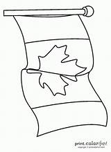 Flag Waving Canadian Coloring Pages Print Canada Might Printcolorfun Color sketch template