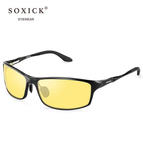 soxick brand eyewear night vision sunglasses for men women yellow lens