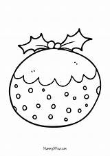 Christmas Colouring Pages Pudding Print sketch template
