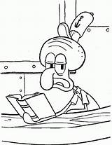 Spongebob Coloring Squidward Library Pages sketch template