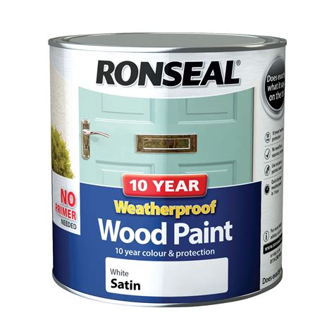 ronseal external white satin wood paint  departments diy  bq