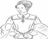 Kingdom United Coloring Pages Tudor Mary sketch template