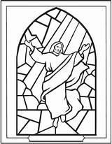 Ascension Stained Pasqua Risorto Catechism Rosary Gesù Ascending Stampare Manualidades sketch template