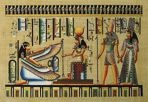 Queen Nefertiti Guided By God Horus 12 X16 Papyrus Painting