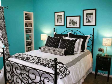 blue pattern teenage girl bedroom ideas wall color