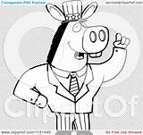 Politician Donkey American Outlined Coloring Clipart Cartoon Vector Cory Thoman sketch template