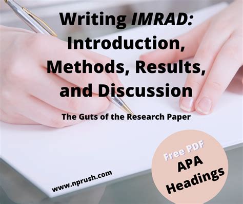 writing imrad introduction methods results  discussion nprush