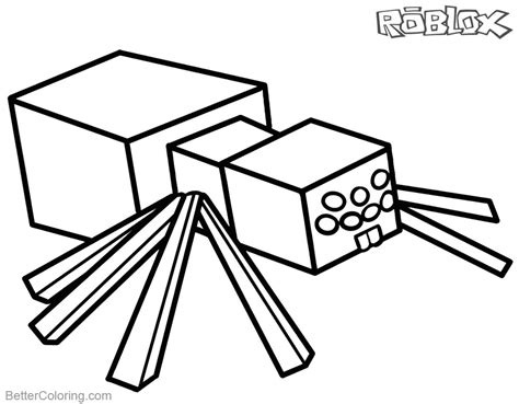 roblox minecraft coloring pages spider  printable coloring pages