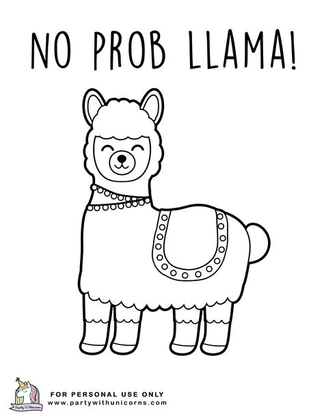 cute printable llama coloring page customize  print