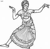 Dance Coloring India Indian Dancing Pages Dances Folk People Dancer Sketches Traditional Drawing Colouring Book Sketch Girl Drawings Patterns Saree sketch template