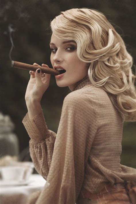 100 Hot Blonde Sexy Cigar Women Cigar Smoking The
