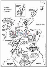 Colouring Scotland Map Village Activity Explore sketch template