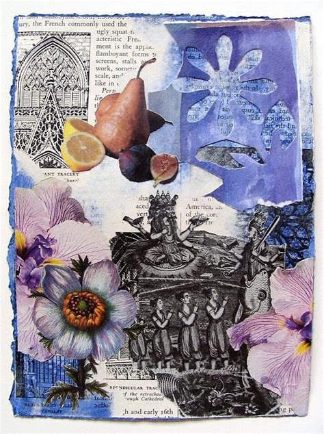 original mixed media collage art on paper using found