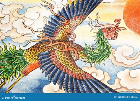 chinese phoenix stock photo image  artistic carving