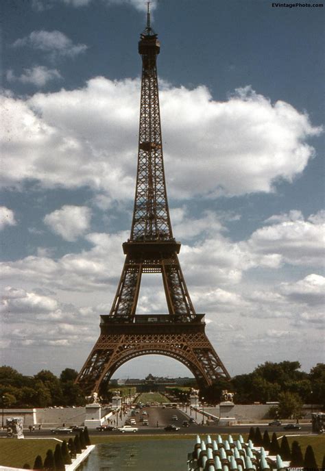 eiffel tower paris france 1969 evintagephotos